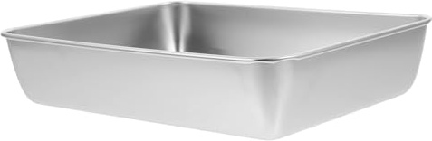 MUELODSIC Teglia da Forno in Acciaio Inox 30X20 CM Rettangolare Bordo Stretto per Preparazione Pane e Dolci in Casa
