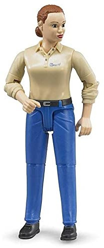 bruder 60408 - Frau mit hellem Hauttyp und blauer Hose - 1:16 Spielzeugfigur, Bäuerin, Landwirtin, Bauernhof, Mensch