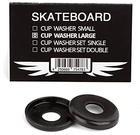 Skateboard Hardware Cup Washer Large schwarz - 2 große Kingpin Scheiben unten - Unterlegscheiben für Lenkgummis