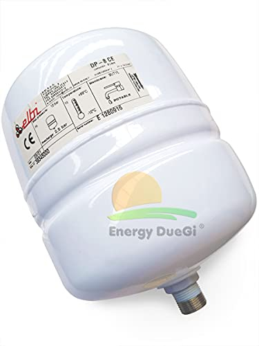 Vaso di espansione polifunzionale DP a membrana fissa con guaina protettiva per acqua sanitaria o riscaldamento (8 litri)