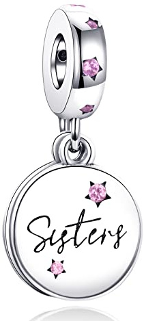 Annmors Donna Ciondolo Pendente Sorelle per sempre Argento 925 Colgantes con Zirconia cubica per Charm Bracciale