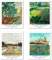 Berkin Arts Kunstdruck Ungerahmt Landschaft Bilder Set von 4, Poster Größe: 20x25 cm Premium Kunstpapier Wanddeko Moderne Grün Wunderbarem Botanische Passenden Collage Deko Vincent Van Gogh Poster