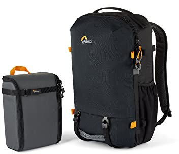 Lowepro Trekker Lite BP 250, Kamerarucksack mit Herausnehmbarem Kameraeinsatz, mit Zubehörgurtsystem, Kameratasche für Spiegellose Kameras, Kompatibel mit Sony Alpha 7, Schwarz