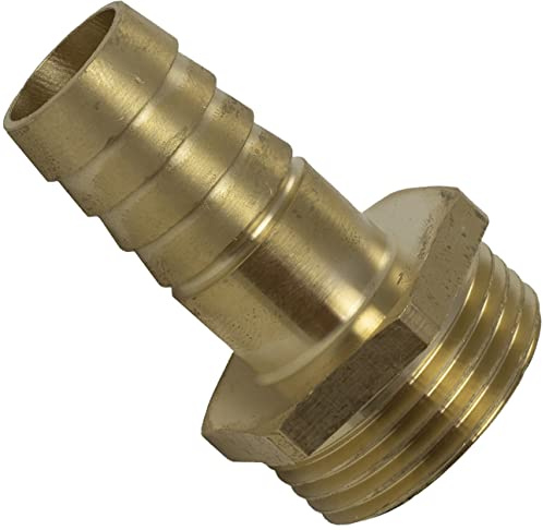 AERZETIX - C60599 - 1 räfflad hankoppling för Ø20 mm rör - utvändig gänga - för nyckel 34 mm - adapter för bevattningskretssystem för pump- mässing