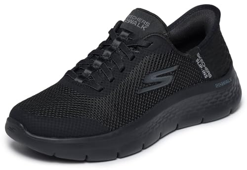 Skechers Femme Go Walk Flex Grand Entry Slip-in ENTRAINEUSE, Black Textile/Trim, 38.5 EU Large
