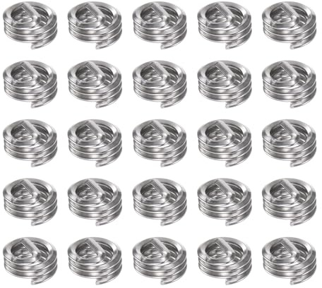 QUARKZMAN 25 st. gänginsatser 6–32 UNC 1,0D (3,5 mm) spiralhylsa spiraltråd 304 rostfritt stål för reparation av tråd trä plast