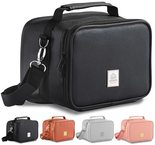 Umami Premium - Bolsa isotérmica de Comida para Mujer/Hombre, 4 L, de Piel Vegana, Elegancia y frescura Diaria con Nuestra Caja isotérmica, Ideal para la Oficina, sobre el Pulgar, Negra