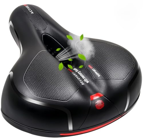 Rarapop Selle de vélo Confortable et Ergonomique - avec Suspension à Double Ressort - Imperméable, Douce et Respirante - pour vélo de Route, VTT et Ville
