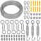 UPDOKIT Stainless Steel Wire Rope Kit, 50m 2mm Heavy Duty PVC Coated Cable with M4 Turnbuckles, Garden Wire for Climbing Plants, Fencing, Hanging Lights and DIY Projects