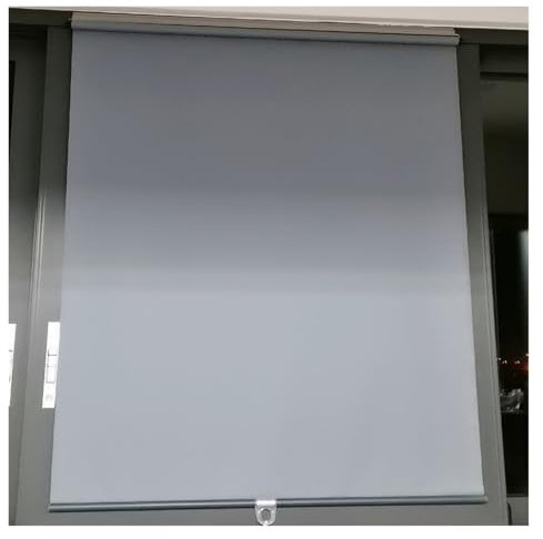 Tenda Termica Sistema a Molla Montaggio Senza Fori Tenda a Rullo Oscurante Interni Casa/Ufficio Balcone/Camera da Letto Protezione Solare/UV Tenda Avvolgibile Intemperie Tessuto Adesivo(Gray,32W x 150