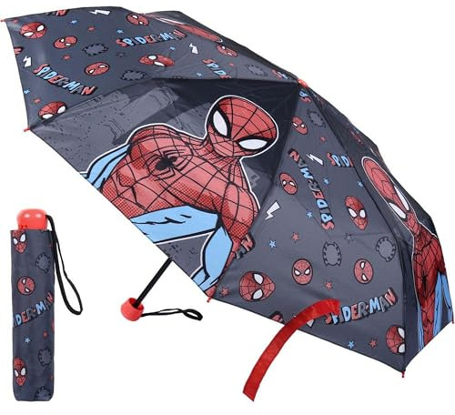Parapluie Marvel pour Enfants avec Avengers et Spiderman – Parapluie Enfant résistant au Vent avec Motifs de Super-héros et poignée Ergonomique