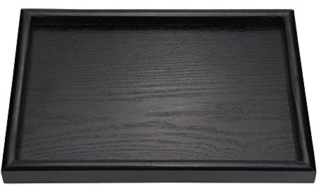 Nikou Vassoio da tè, forma rettangolare, in legno massiccio, per tè, caffè, spuntino, cibo, vassoio, 30 x 20 x 2 cm