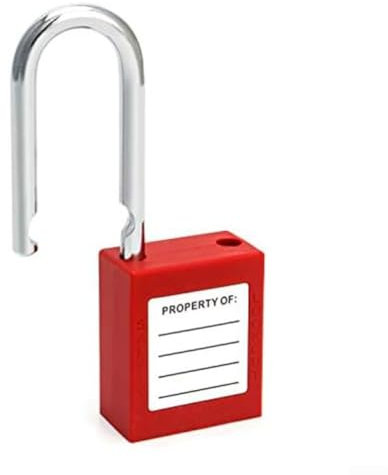 Safety Padlock 38mm with Key Locking System for Industrial Use, Constructed from Reinforced Nylon and Steel for Shock and Temperature Resistance