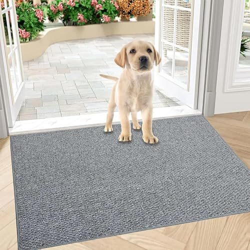FANGCCC Halkfri matta absorberande entrématta för inomhus sisal dörrmatta för utomhus halkfri matta för hundar hallmatta för inomhus (grå-80 x 100 cm)
