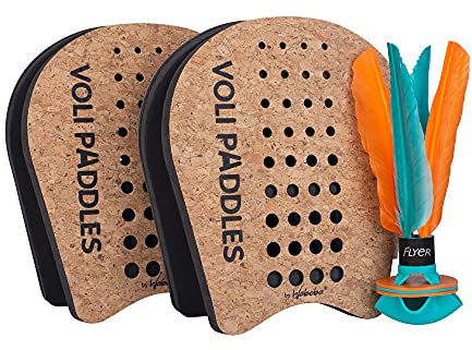 Waboba VOLI - Rethink Your Paddle Game – Backyard Set Includes: 2 Wearable Paddles and 1 Oversized Shuttlecockl - 250 x 123 x 212 mm, Braun