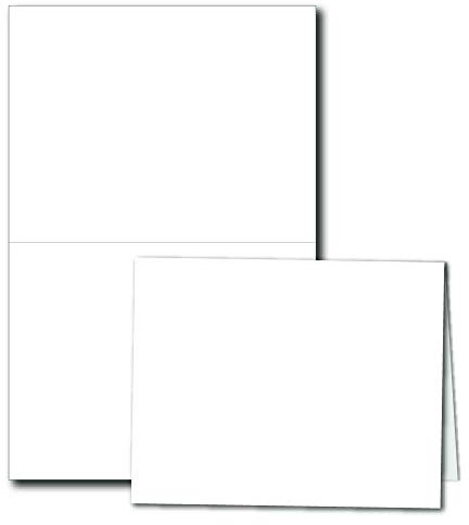 Heavyweight Blank White A2 Folded Note Cards - 4.25 x 5.5 - Greeting Cards for Card Making - Thick 80lb Stock - Inkjet/Laser Printer Compatible (100 Cards)