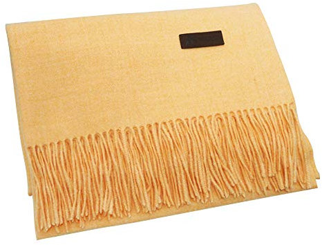 PB-SOAR Unisex XXL Einfarbiger Schal für Winter, Schals Winterschal Damenschal Halstuch Umschlagtuch Pashmina Stola mit Fransen (Zitronengelb)