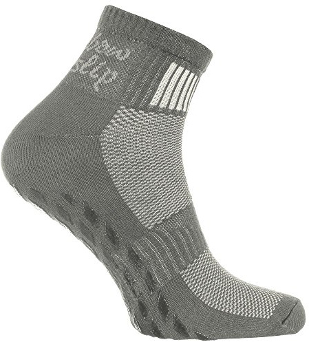 Rainbow Socks - Donna Uomo Sportive Calze Antiscivolo ABS di Cotone - 1 Paia - Grigio - Tamaño 47-50