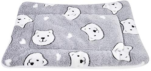 Vejaoo Dog Bed Mattress Multipurpose Machine Washable Puppy Mat Cushions for Small/Medium/Large Dogs and Cat Cages XZ006 (79 * 60 CM, Grey Bear)