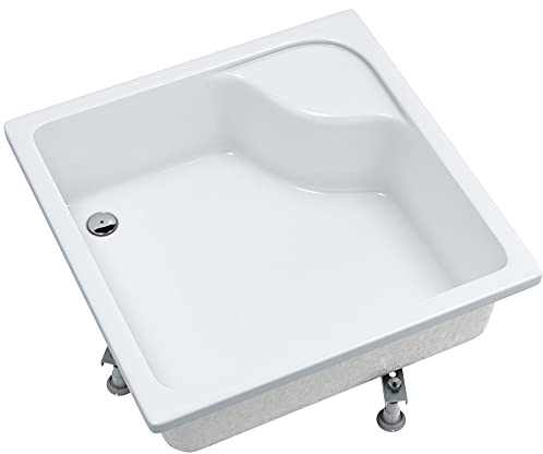 Mestrii Sellon24® Duschkar kvadratiskt kvartscirkel duschkar akrylkar standard 41 cm hög vit (80 x 80 x 41)