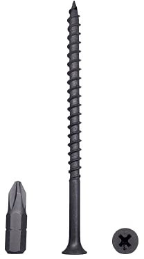 (Paquete de 40 unidades) Tornillos de acero al carbono para pared de yeso, madera y para sujetar aglomerado, cabeza de corneta Phillips, color fosfato negro, 4,8 x 90 mm, (40 unidades, 4,8 x 90 mm)