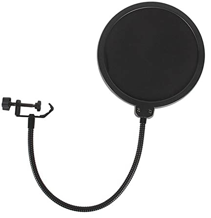 ZONADAH Filtre anti-pop pour microphone et coque en mousse, double couche, isolation acoustique à 360 °, filtre anti-pop pour le streaming, les réunions en ligne, les vidéos multimédias, la vidéo
