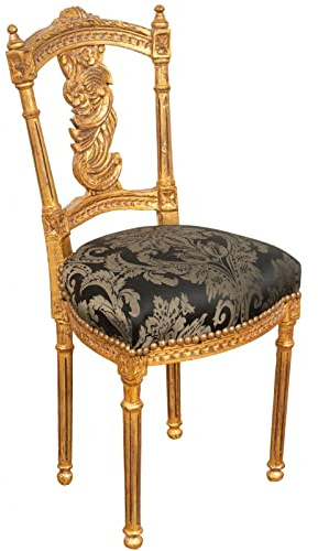 Biscottini Sillas Luis XVI 92x40x46 cms | Silla de estilo francés antiguo dorado | Sillón dormitorio | Sillas de estilo barroco