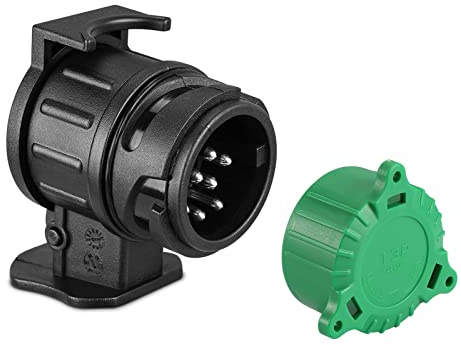 SPARKMOTO Adattatore Rimorchio 13 a 7 Poli per collegare Adattatore da presa13 Poli Auto a Spina 7 Poli rimorchio o portabic, Adattatore 13 a 7 Poli Gancio Traino,Adattatore con Cappuccio Protettivo