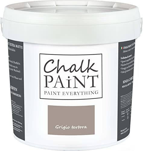 CHALK PAINT Everything Grigio Tortora 5 Litri - SENZA CARTEGGIARE Colora Facilmente Tutti i Materiali