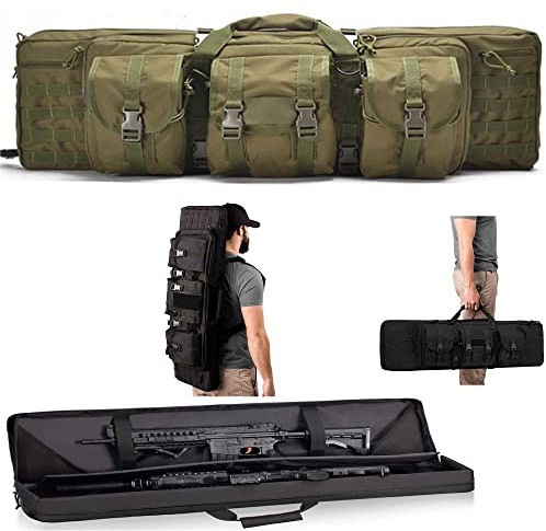 XVBVS Sac à Dos à Double Carabine Tactique pour Carabine Sac à Dos pour Pistolet à Carabine Étui pour Pistolet D'épaule Résistant à l'eau Sac de Transport Souple pour Arme à Feu pour la Chasse