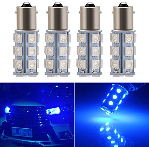 YM E-Bright 1156 RV HA CONDOTTO LA Lampadina BA15S 1073 7506 1141 HA CONDOTTO LA Lampadina per Camper SUV MPV Auto Indicatori di direzione Lampadina 18SMD 5050 Chip DC12V, 4pcs