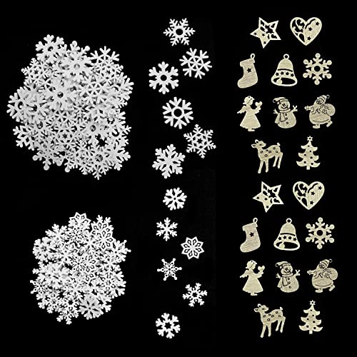 150 pezzi mini decorazioni natalizie fiocchi di neve, accessori invernali fai da te per albero di Natale, materiali creativi fatti a mano, adatti per ghirlande dell'Avvento