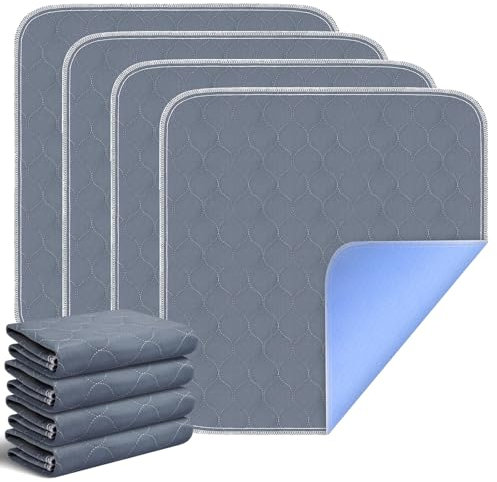 HUNAIGEE Waschbare Inkontinenz Stuhlauflage wasserdichte Inkontinenz-Sitzauflage Wiederverwendbare Unterlage Saugfähige Inkontinenzunterlage für Sessel Stühle Rollstuhl Sofa Autositz 54X56cm 4er-Pack