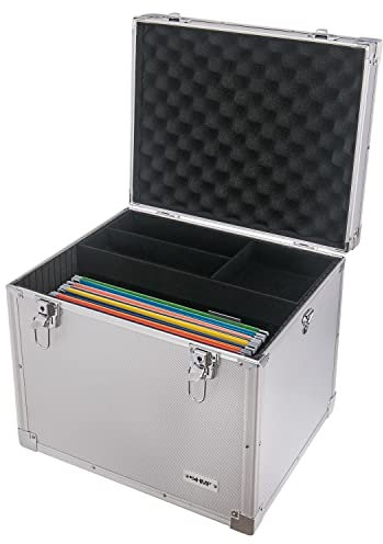 HMF 14812-02 Hängeregister Box, Alukoffer für DIN A4 Hängemappen | 41 x 33 x 36 cm
