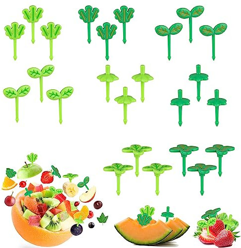 Fyihoxi 24 PCS Forchette da Frutta Stuzzicadenti per alimenti Mini Forchette Frutta Stuzzicadenti Bento Forchetta da Frutta per Bambini Simpatici Per bambini adulti,Dessert,Frutta,Merenda,Torta,Festa