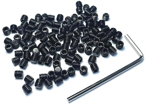 ZDingTech 110pcs Set Screws M4 x 4mm 304 Stainless Steel Allen Head Hex Socket 4X4mm Set Screws Grub Hex Head Sockets with M2 Allen Wrench.(4mm Length)