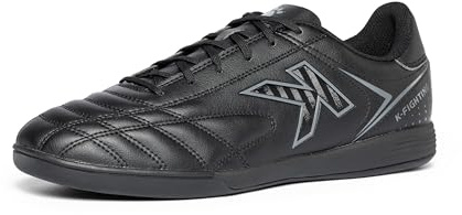 KELME Turf Soccer Shoes Men Indoor Soccer Cleats for Womens Trainer Futsal Football Cleats Sneakers for Youth All Black, 6