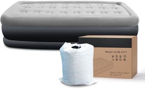 KPUY Matelas Gonflable, Matelas Gonflable avec Pompe électrique intégrée, Lit d'appoint Pliable autogonflant, Utilisation en Camping ou à la Maison avec Sac de Rangement, 191x99x46cm (Simple, Noir)