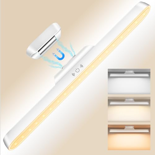 Tyonto Lampada LED Ricaricabile 3000mAh 32cm,con sensore di memoria,magnete e regolazione della luce Ricaricabile tramite USB. Lampada ideale per camera da letto,armadio,arredamento, cucina e bagno.