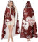 pewjury Geschenk für Frauen Tragbare Decke, Sofadecke Bear Kuscheldecke, Umarmung Decke mit Ärmeln für Frauen Frau Mama Mutmacher Geschenke (Rot, 130X185 cm)