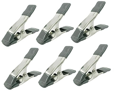 OSALADI 6pcs Spring Clamps for Backdrop and Muslin Photography Lightweight and Sturdy Grip Cushion for Steady Clamping Easy to Use for Photography Model Making and Carpentry