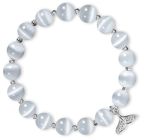 pcgaga naturstensarmband vänskapsarmband stretchiga armband som romantisk present till par, bästa vän, syster (vit fiskstjärt), Eine Grösse, Sten, Ingen ädelsten