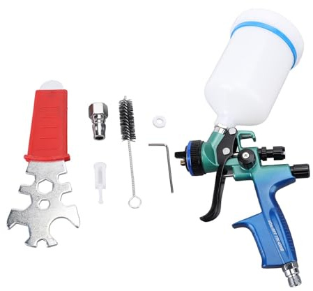 Candeon HVLP Pistola Verniciatura, Pistola Per Verniciare Spruzzatore Vernice Aerografo Con 600ml Coppa Ugello Da 1.3mm, Professionale HVLP Pistole Vernice A Spruzzo Per Auto E Superfici Di Mobili