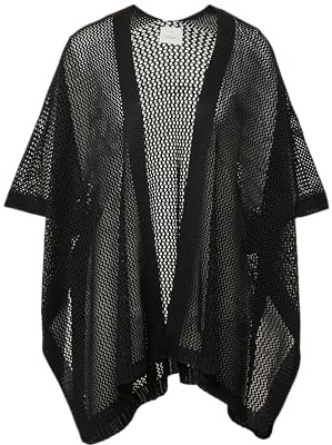 s.Oliver Leichter Strickponcho schwarz OneSize
