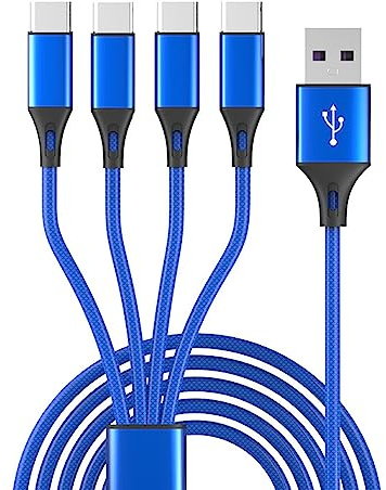 Multiladdningskabel nylonflätad universell 3/4/5 i 1 flera portar USB C