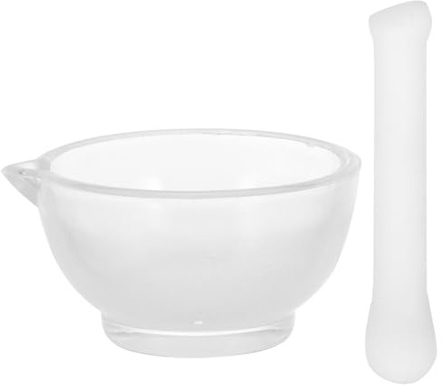 NUOBESTY Mortaio e Pestello in Vetro 75mm Mini Asta di Rettifica per Macinare Medicinali, Aglio e Spezie, Utensile Cucina Pratico per Uso Domestico e Farmacia