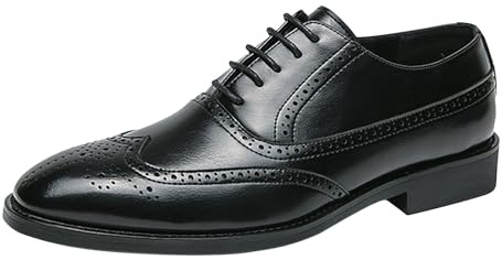Wingtip Brogue Oxford - Zapatos clásicos de dos tonos con cordones para ocasiones formales, negocios, uso casual