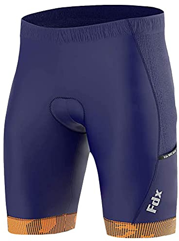 FDX Men's All Day Cycling Shorts 3D Padded Breathable Bike Shorts Navy M