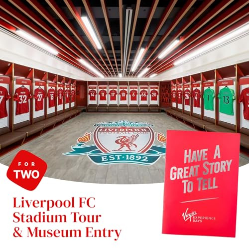 Liverpool FC Stadium Tour & Museum Entry for Two Adults – Explore Anfield, Dressing Rooms, Players’ Tunnel, Press Room & The Liverpool FC Story Experience - Liverpool Football Gifts for Men