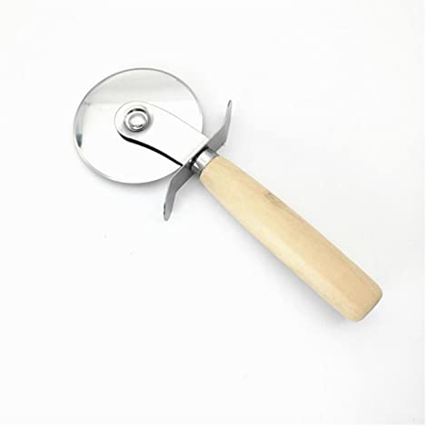 Roulettes à pizza Couteau à pizza en acier inoxydable Poignée en bois Vent Fleur Pizza Cutter for gâteau Pain Tarcrures rondes Couteau pâtissier Pâte à pâte Outils de pâte Couteau à Pizza